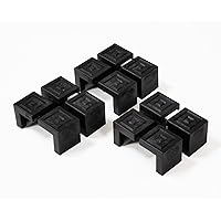 DEGAMO Bodenschoner Satz für Festzeltgarnitur, Kunststoff schwarz, 12-teilig