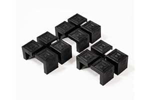 DEGAMO Bodenschoner Satz für Festzeltgarnitur, Kunststoff schwarz, 12-teilig