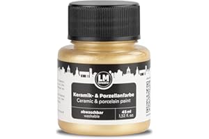 LM-Kreativ Pintura para cerámica y porcelana, 45 ml, champán metálico, apta para lavavajillas, pintura para vidrio y cerámica, ideal para pintar tazas, pintura de cerámica, proyectos creativos sobre