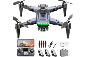 HYTOBP S166 Drone con Telecamera 4K Professionale per Adulti Principianti, Drone GPS con 3 Telecamere, Quadricottero RC con Motore Brushless, Trasmissione WiFi 5G, Ritorno Automatico(Medio)