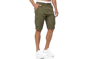 Indicode Uomini Blixt Cargo Shorts | Pantaloncini Cargo con 6 Tasche e Cintura in 100% Cotone