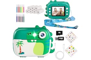 ARNSSIEN Macchina Fotografica Bambini Istantanea, Fotocamera Digitale per Bambini con Video HD per Ragazzi e Ragazze dai 3-12 anni, Regalo per Natale e Compleanni, con 7 Rotoli di Carta da Stampa.