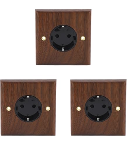 Vintage Kippschalter Aus Walnussholz - Retro Lichtschalter 86x86mm Mit Messinghebel