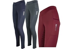 Lazura - Winter-Reitleggings für Damen & Kinder Thea | Thermo-Leggings mit Silikon-Vollbesatz | warme Winter-Reithose mit Komfortbund & Handytasche | Reitbekleidung in vielen Farben & Größen