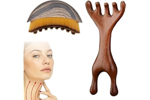 KRYMXAR 2 Stück Trockenbürste Lymphdrainage, Gesichtsbürste Für Kontur Und Jawline, Massagekamm Für Lymphatic Drainage, Ergonomisches Design Für Sanfte Massage