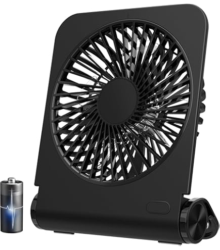 Ventilateur De Bureau Portable Rechargeable EasyAcc - 4 Vitesses - Silencieux - Batterie 4000mAh (15h) - USB-C - Affichage LED
