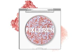 Fixleren Palette de Fards à Paupières Caméléon à Paillettes, Fard à Paupières Haute Brillance, Fard à Paupières Multicolore à Paillettes Holographiques Longue Durée de Couleur Métallique. (orange)