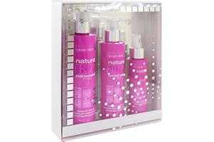 abril et nature - Set de Cuidado Capilar Profesional Anti-Frizz - Hidrata y Mantiene el Pelo Liso - Pack Champú, Mascarilla y Sérum para Cabellos Encrespados - Pelo más Suave y Brillante - 550 ml