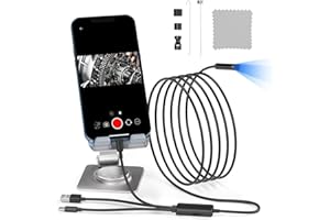 Syfunlv Endoscope Camera with 6 LED Light,1920P HD-Auflösung,4 in 1 Type Snake Inspection Camera, IP67 Waterproof, No WiFi Required,USB Endoscope Channel for Android & iOS, Tablet (1m)