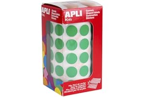 APLI KIDS APLI 4858 - Rouleau de gommettes rondes - Ø 15 mm - Couleur : vert