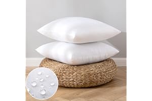 EMEMA Coussins de Garnissage Imperméable Extérieur Oreiller à Recouvrir Carré Décoration de Canapé pour Coucher Reposer à Jardin Sofa Chambre Balcon 40x40 cm Lot de 2