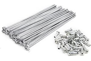 QQY Vélo 45# en acier argenté 12G Rayons Ø 2,5 mm Plusieurs longueurs disponibles avec tétons 36pcs