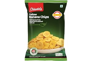 Chheda's Yellow Banana Chips, 170g | Plantain Chips, Fresh Banana Finely Sliced Fried & Seasoned With Salt | Authentic Indian Namkeen | Traditional Indian Snacks | 100% vegetarian