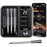 Inkbird INT-14-BW Fleischthermometer kabellos, Smart Grillthermometer WIFI 2.4G und Bluetooth 5.4 Signal 91m, Backofenthermom