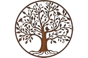 F&G SUPPLIES Wonderful Rustic Round Steel Garden Metal Tree Screen wall art 1m diameter - ideal as a screen or wall mounting and climbing plants!