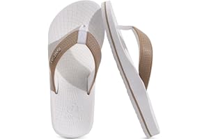 ONCAI Men’s Flip Flops Summer Beach Fashion Yoga Mat Thong Sandals With Cushion Slip-on Ooudoor Rubber Sole