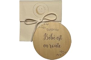 MOONBABY Annonce grossesse carte en bois Papa Mamie Papi Tata Tonton Arrière Grand-Mère Arrière Grand-Père avec pochette (Bébé est en route)