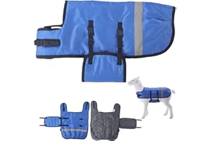 GALLOPOFF Calf Coat, Alpaca Goat Livestock Farm Jackets Medium Weight 200g Fill Jacket Rug Coat Blue M