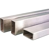 Edelstahl Rohr Rechteck/Vierkant Oberfläche geschliffen, V2A, Korn 240, FRACHTFREI. Länge 100 mm Abmessungen 100 x 50 x…