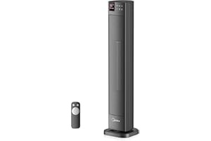 Midea NTH20-22GR(GR) Radiateur Céramique 2000W avec Thermostat et Télécommande, 76 cm, 3 Modes Minuterie 24H, Protection Surchauffe/Bascule, Chaleur Instantanée Bureau Chambre