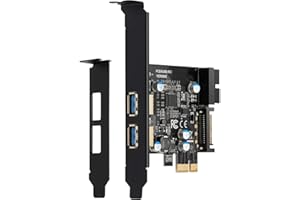 YBBOTT PCIE USB 3.0 Karte, PCI Express 1X 2 Ports mit internem 19-poligem USB 3.0-Anschluss Superspeed 5Gbps PCI-e USBIII Controller Controller Adapter Unterstützung Windows 10/8/7/XP