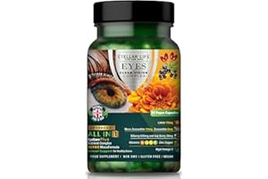 STELLAR LIFE Eyes Clear Vision Complex 12 - Lutein 10mg Meso-Zeaxanthin 10mg Zeaxanthin 2mg Blueberry 600mg Goji Berry Zinc Copper Omega 3 Vitamins A B2 C E Eye Care Health – UK Vegan Eye Supplement 60 Day Supply