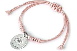 Mopec Pack de 4 pulseras cordón rosa medalla Ángel de la Guarda