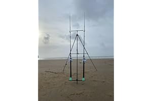 RLF DELUXE SEA FISHING SET UP - 2 X 12FT BEACHCASTER RODS + REELS + BEACH PRO TRIPOD