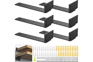 Toaren 6 Pezzi Staffe mensole,Reggimensola da Muro,Reggimensola a scomparsa L (20 cm) Staffe a Scomparsa per Mensole Pesanti per montaggio a parete con accessori di montaggio per Casa,Cucina