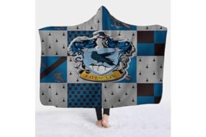 YEDL YEOL Harry Potter Decke Mit Kapuze Gryffindor Slytherin Ravenclaw Hufflepuff Plüsch Kuscheldecke Mit Kapuze Erwachsene Warme Bettwäsche (150 x 200 cm, L)