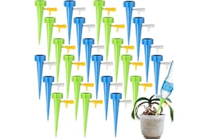 LABOTA 24 Stück Automatisch Bewässerung Set,Pflanzen Bewässerungssystem Instellbar Einfaches mit Steuerventilschalter,Pflege Ihrer Indoor & Outdoor Home Office Pflanzen