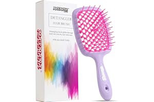 Maxmana Secret Detangler Hair brush,Detangling Brush, Massage Curl Comb for for Women, Men,Girls and Kids for Natural Curly Wet Dry Thick Straight Long Hair (PURPLE+ROSE RED)