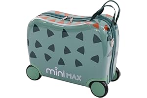 Aerolite MiniMax - Maleta para niños con Ruedas EasyJet de 45 x 36 x 20 cm, tamaño máximo de Equipaje de Mano con Ruedas, 29 L (Dinosaurio)