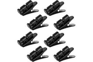 Huayue 8 PCS Earphone Clips, Headphone Wire Clips Headphone Holder Clip Headset Cable Cord Clips 360 Degree Rotate Mount Clothing Clip Earphone Accessories for Running Hiking Walking, Black