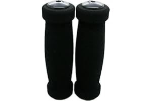 ONOGAL 2x Puños de Espuma de Neopreno Ergonomicos con Tapones para Bicicleta o Moto 2906negro