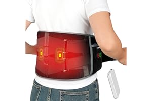 Comfytemp Fascia Lombare Riscaldamento, 3 Livelli di Temperatura, 3 Massaggio a Vibrazione Fascia Riscaldante Lombare, con Spegnimento Automatico, per Schiena Spalle Addome