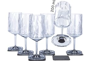 SILWY EINFACH ANZIEHEND. Silwy® - Bicchieri magnetici in plastica high-tech, con sottobicchieri in nano gel metallici, bicchieri da campeggio antiscivolo, accessori per barche e yacht (da vino, 0,2 l, set da 6)