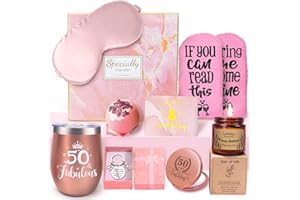 LEEGOHI 50th Birthday Gifts for Her Born in 1974, Happy Hamper Pamper Set Present Basket, Funny 50 Years Old Gift Ideas for Women Friends Sisters Wife Bestie Girlfriend Mum for Christmas Anniversary