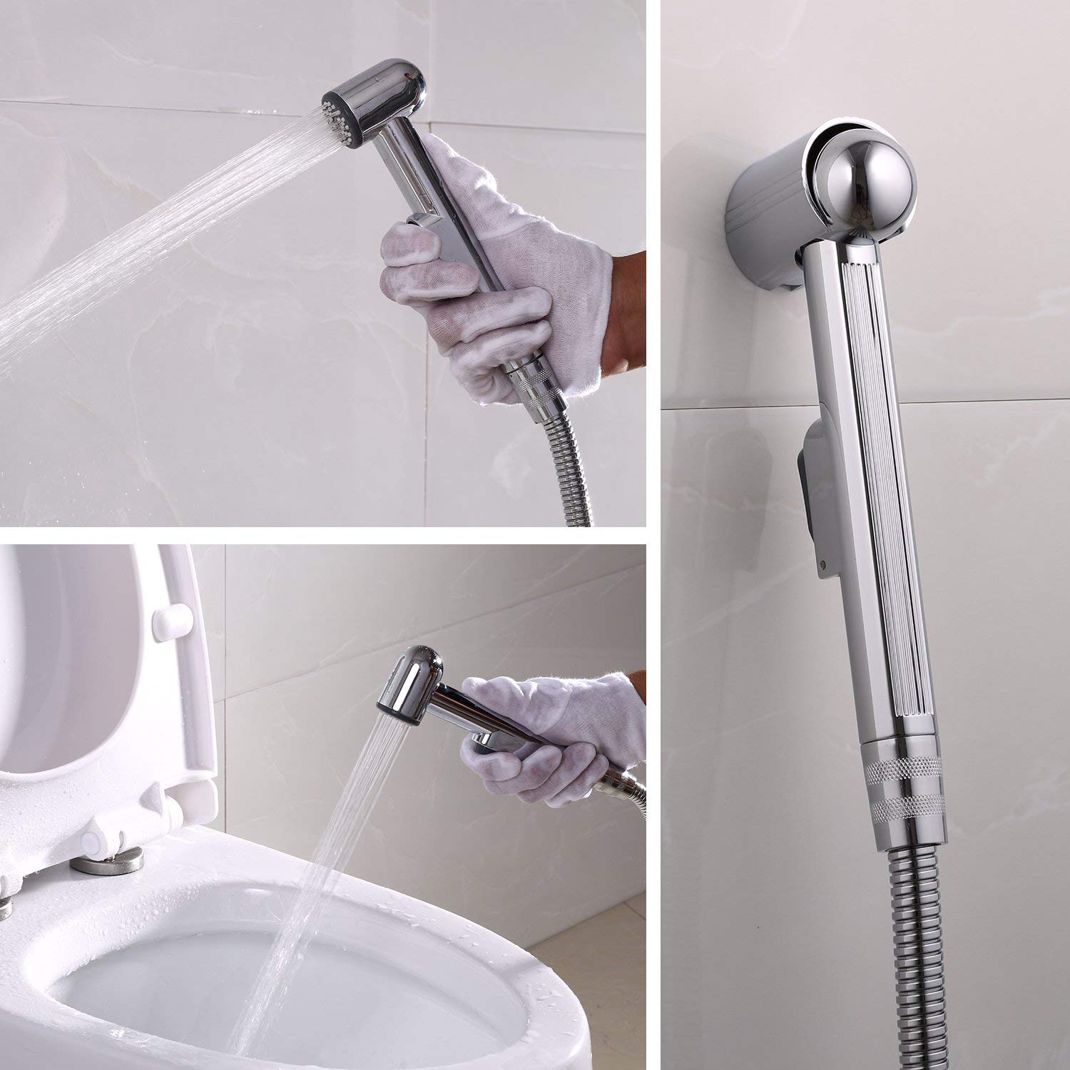 Handheld Bidet Pulverizador de inodoro Shattaf Lavado del paño Paño  Limpieza Baño Inoxidable de acero ducha manguera con… - Fontaneria Online 24