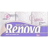 RENOVA Skin Care Plus Scented Decorated Toilet Paper, 6 Count (Pack of 1) | Skin Care Plus, 3-Ply Ultra Soft, Scented, Mild D