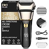 Folienrasierer Herren,2 in 1 Rasierer Herren Elektrisch Wiederaufladbarer USB Rasierapparat Herren Nassrasierer & Trockenrasi
