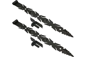 KOTARBAU® 2er Set Ladenband Schmiedeeisen mit Kloben 600 mm Türband Torband Türscharnier Torscharnier Scharnier Band Baubeschlag Torbeschlag Rostfrei Fensterladenband Pulverbeschichtet