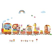 Adesivi Murali Treno Con Animali DECOWALL - Decorazione Per Cameretta Bambini - Foto 6