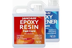 JANCHUN Epoxidharz Set 2129ml/72oz- Epoxidharz mit Härter kristallklares Gießharz für Flusstische Harz Kunstharz, Holz, Kunst, Aquarium, DIY Handwerk, Schmuckherstellung - Epoxy Resin Kit