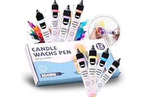 Remione 12 Stück Kerzenstifte 30ml Wachsstifte Für Kerzen, Kerzen Bemalen Set, Kerzenstifte Zum Verzieren von Kerzen, Kerzenfarbe Candle Pen (12-Farben)