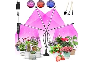 ‎COKOLILA COKOLILA Pflanzenlampe Led, 4 Heads Pflanzenlicht Vollspektrum, Wachstumslampe, Dimmable Grow Light Pflanzenleuchte mit Zeitschaltuhr für Small Zimmerpflanzen