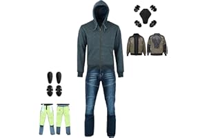 VASTER MOTO Pantalones y sudadera con capucha de moto para hombre fabricados con fibra de aramida. Vaqueros de protección para montar