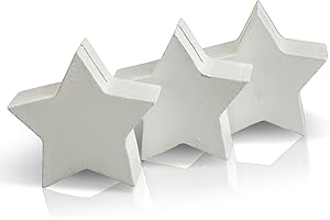 CHICCIE 3 Set Stern Kartenhalter - 7cm weiß - Tischkartenhalter Deko Weihnachten