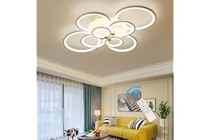 Ganeed Modern LED Flush Mount Lighting Fixture, Dimmable 8-Head Ceiling Light Lamp with Remote Control Chandeliers for Living Room Kitchen Bedroom Dining Room Office