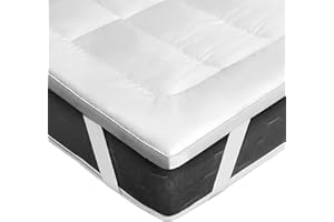 ‎GMTEXTILES GMTextiles Microfaser Topper 180x200cm mit 4 Anti-Rutsch-Ecklaschen - Maschinenwaschbar - Hypoallergene Matratzentopper für Sofabett und Gästebett